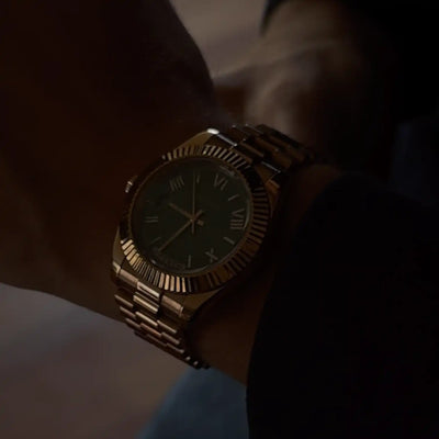Day Olive Roman Dial Rosegold Seiko Mod Watch
