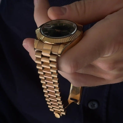 Day Olive Roman Dial Rosegold Seiko Mod Watch