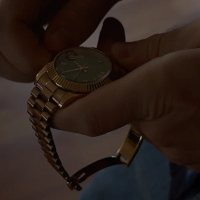 Day Olive Roman Dial Rosegold Seiko Mod Watch