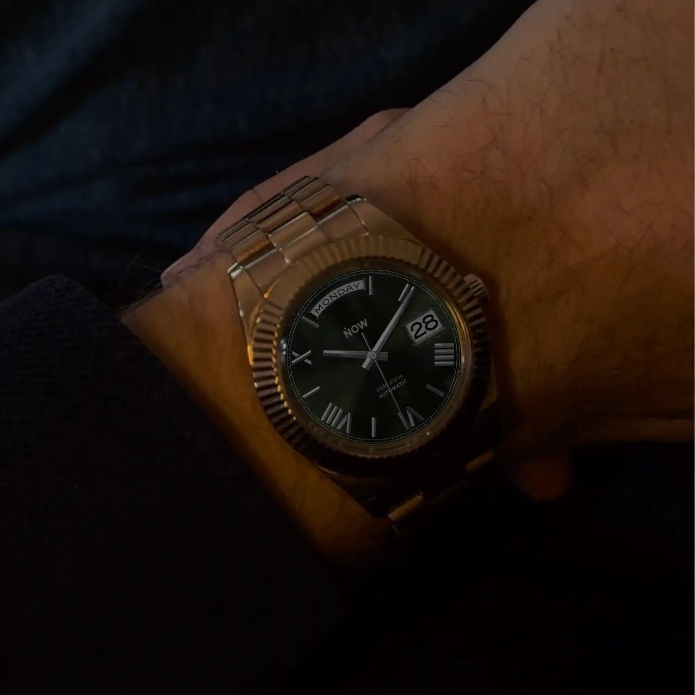 Day Olive Roman Dial Rosegold Seiko Mod Watch